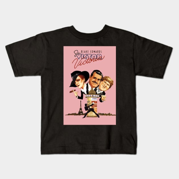 Victor VIctoria Musical Poster Kids T-Shirt by baranskini